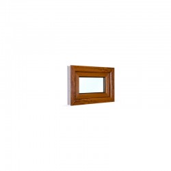 Sklopné plastové okno 60x42 cm (600x420 mm), bílá|zlatý dub - pohled z exteriéru