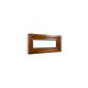 Sklopné plastové okno 90x42 cm (900x420 mm), bílá|zlatý dub - pohled z exteriéru