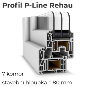 Plastové okno 500x500 mm pravé profil P-Line Rehau